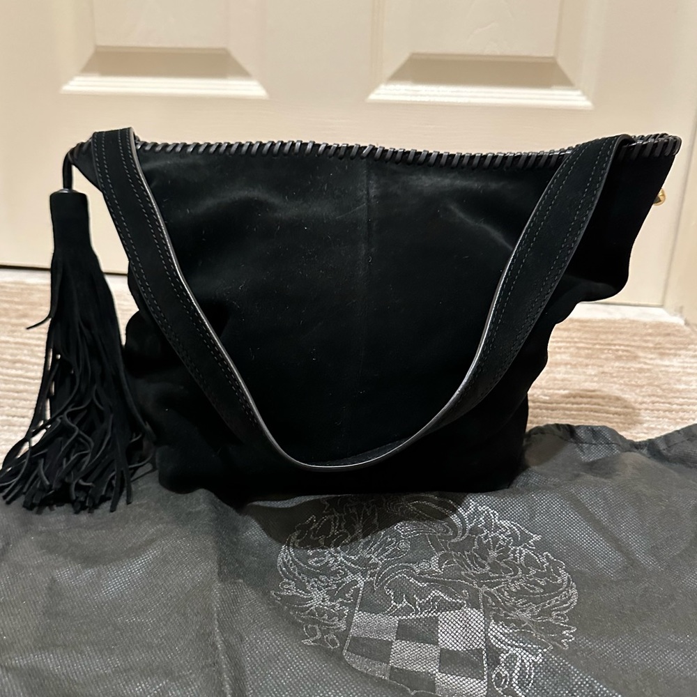 Vince Camuto Black Suede Hobo Bag